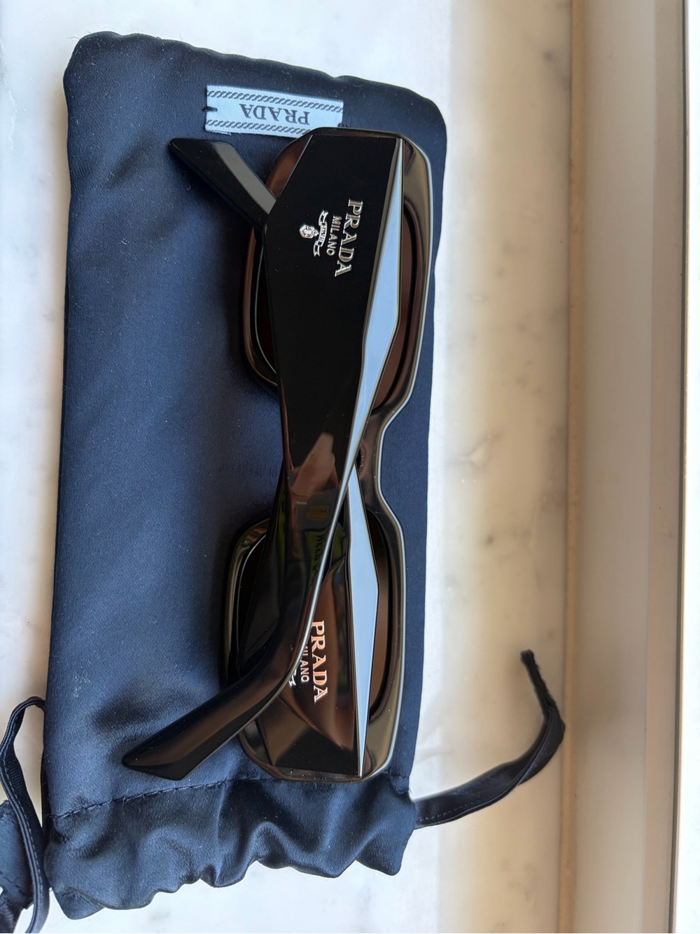 Prada Black Geometric Sunglasses - Picture 7 of 11